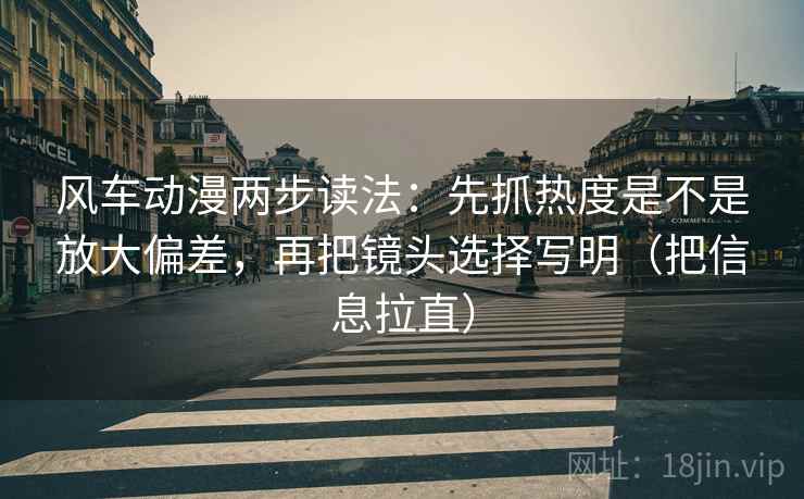 风车动漫两步读法：先抓热度是不是放大偏差，再把镜头选择写明（把信息拉直）